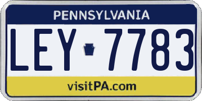 PA license plate LEY7783
