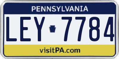 PA license plate LEY7784
