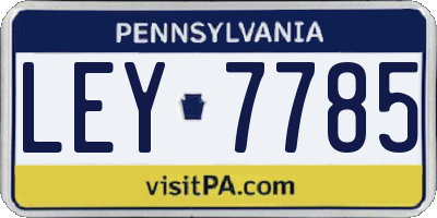 PA license plate LEY7785