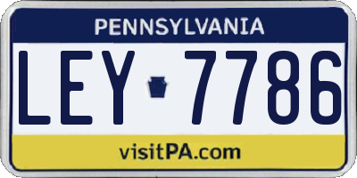 PA license plate LEY7786