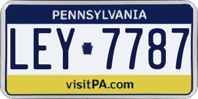 PA license plate LEY7787