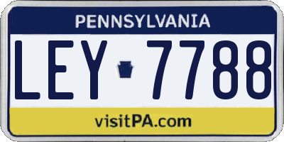 PA license plate LEY7788
