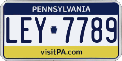PA license plate LEY7789