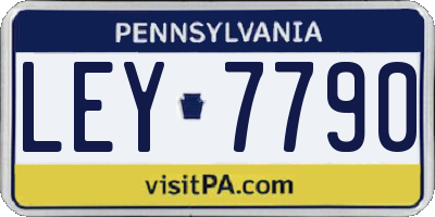 PA license plate LEY7790