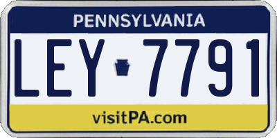 PA license plate LEY7791