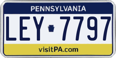 PA license plate LEY7797