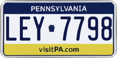 PA license plate LEY7798