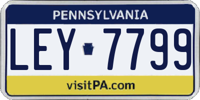 PA license plate LEY7799