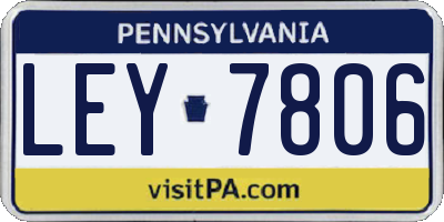 PA license plate LEY7806