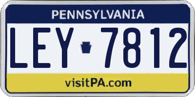 PA license plate LEY7812