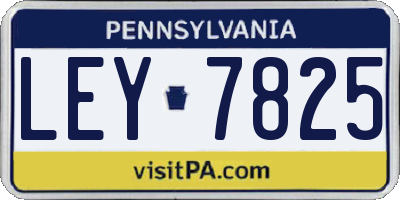 PA license plate LEY7825