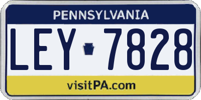 PA license plate LEY7828