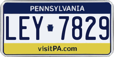 PA license plate LEY7829