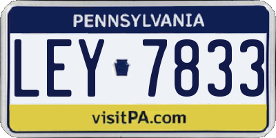 PA license plate LEY7833