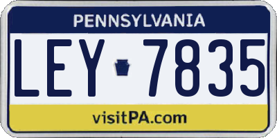 PA license plate LEY7835