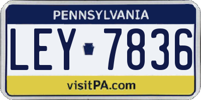 PA license plate LEY7836