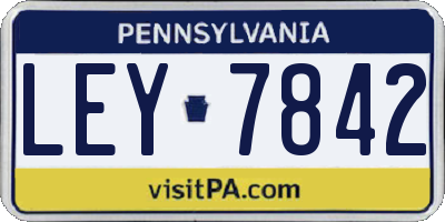 PA license plate LEY7842