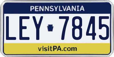 PA license plate LEY7845