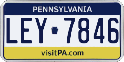PA license plate LEY7846