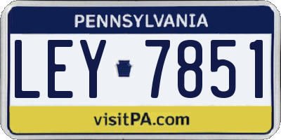 PA license plate LEY7851