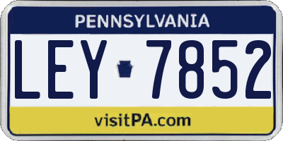 PA license plate LEY7852