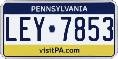 PA license plate LEY7853