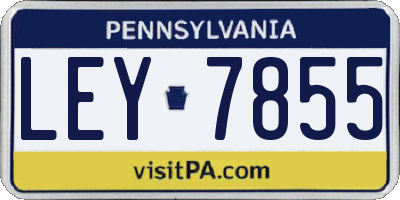 PA license plate LEY7855