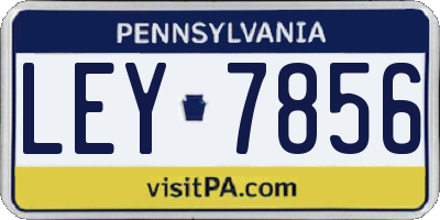 PA license plate LEY7856