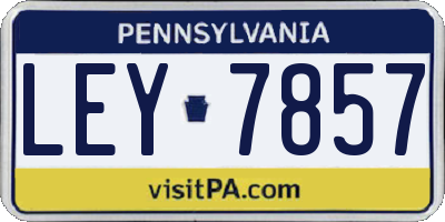 PA license plate LEY7857