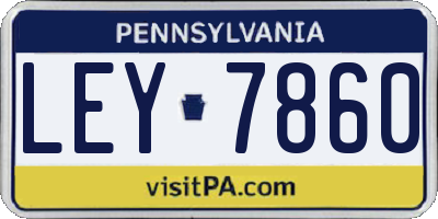 PA license plate LEY7860