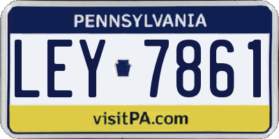 PA license plate LEY7861