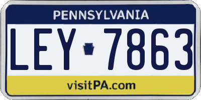 PA license plate LEY7863