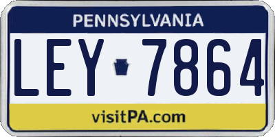 PA license plate LEY7864