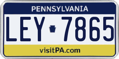 PA license plate LEY7865