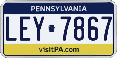 PA license plate LEY7867