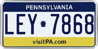 PA license plate LEY7868