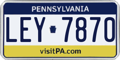 PA license plate LEY7870