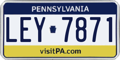 PA license plate LEY7871