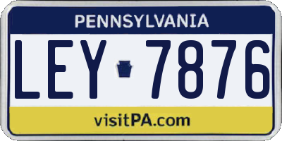 PA license plate LEY7876