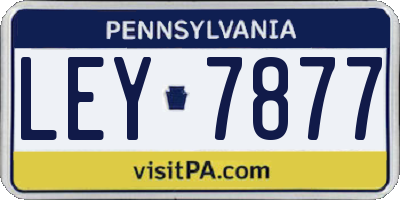 PA license plate LEY7877