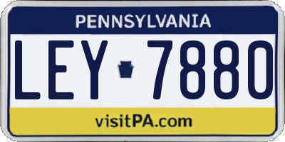 PA license plate LEY7880