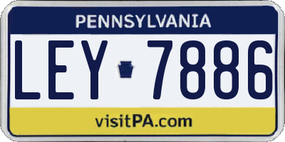 PA license plate LEY7886