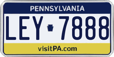 PA license plate LEY7888