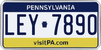 PA license plate LEY7890