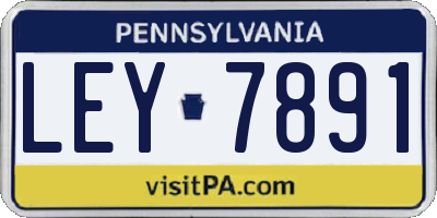 PA license plate LEY7891