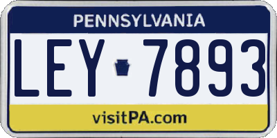 PA license plate LEY7893