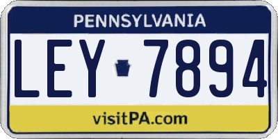 PA license plate LEY7894