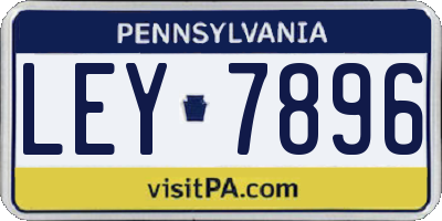 PA license plate LEY7896