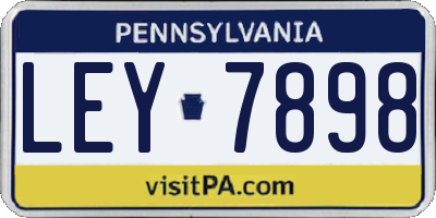 PA license plate LEY7898