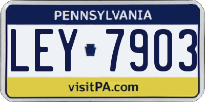 PA license plate LEY7903